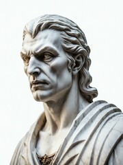 Obraz premium mythical creature vampire marble statue head bust on white background