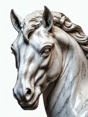 mythical creature centaur marble statue head bust on white background