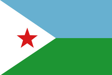 FLAG OF DJIBOUTI COUNTRY