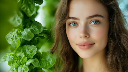 Fototapeta premium Empowering women in sustainable hydroponic farming for nature conservation