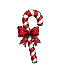 candy cane with ribbon