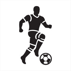 Football player silhouette vector art illustration