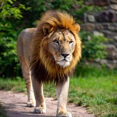 Fototapeta premium lion in the zoo