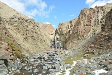 Mountains, beautiful steppes and nature in western Mongolia, Bayan Olgii province.