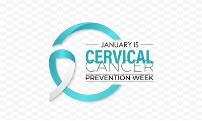 Cervical Cancer Prevention Week in 2025 will be from January 20–26. Design for cards, prints, social media, poster, flyer and background design template.