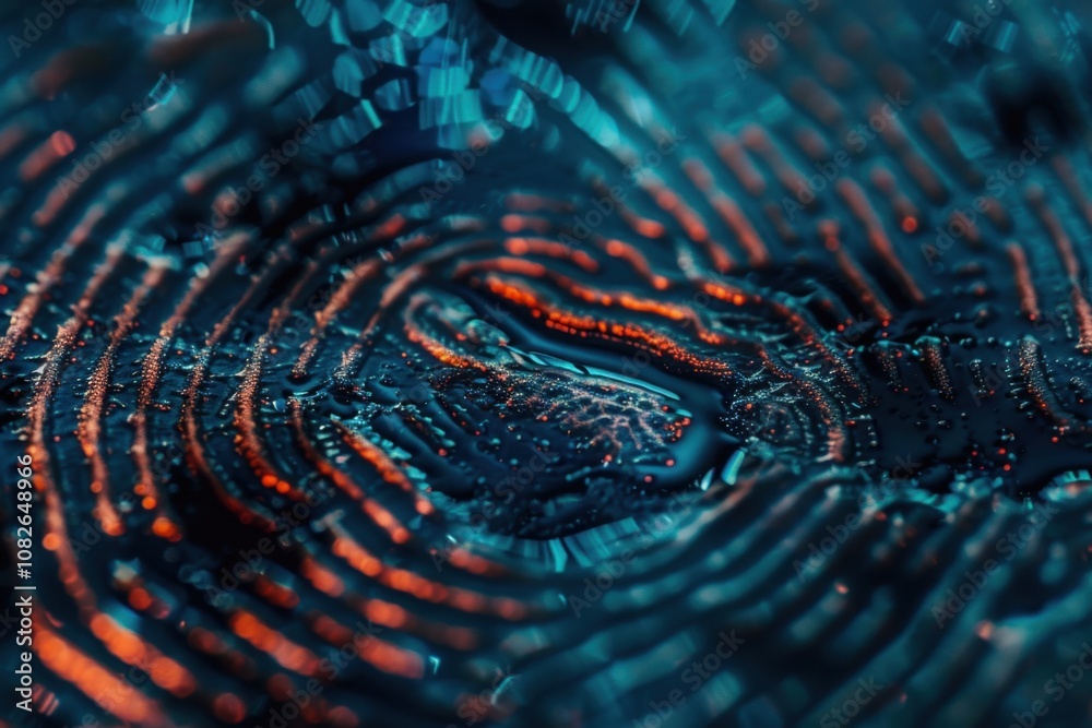 Aufkleber Abstract representation of digital data with glowing binary code and colorful light reflections, showcasing technological concepts in a close-up view