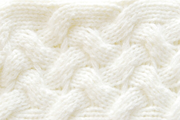 Soft white braid cable stitch pattern or texture as background