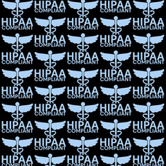 HIPAA Compliance Seamless pattern isolated on black background