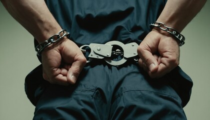 view from behind a man in handcuffs