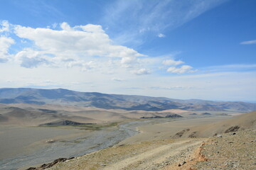 Beauty of the mountains, lakes, rivers and livestock in Western Mongolia