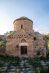 Facade of historical  Byzantine period Hagia Zoni church  Famagusta, Cyprus