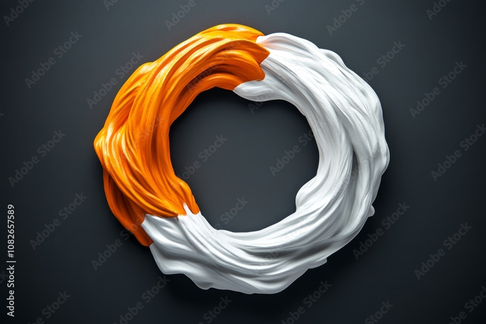 Poster Minimalist graphic of two elements blending in a swirl, representing admixing in a simple style