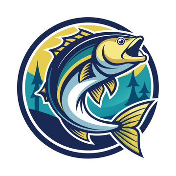 recommend clip art: Modern fish predator piranha logo