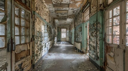 Abandoned and Dilapidated Building with a Ghostly, Haunting Atmosphere