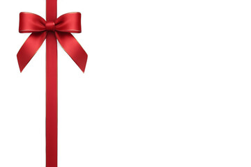 Red ribbon bow on transparent background