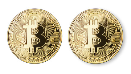 Bitcoin, isolated with and without shadow