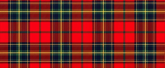 Checkered fabric pattern with red, green and blue squares, textile design