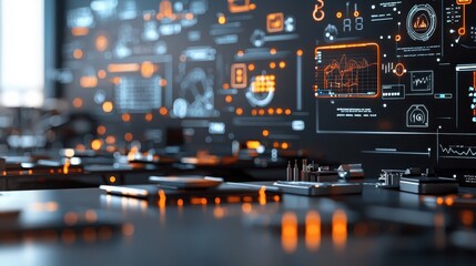 Obraz premium Futuristic virtual classroom experience digital learning space educational technology modern environment innovative design concept