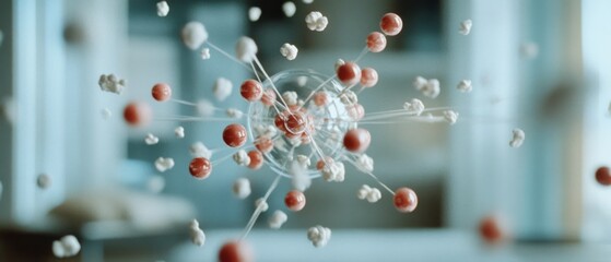 A dynamic fusion of molecules illustrates scientific creativity, presenting an intricate dance of atomic connections.