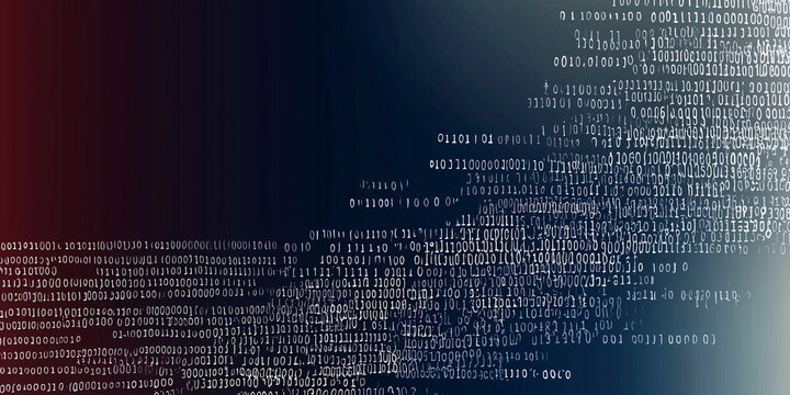 Abstract binary code on the dark blue background. Vector illustration for your design