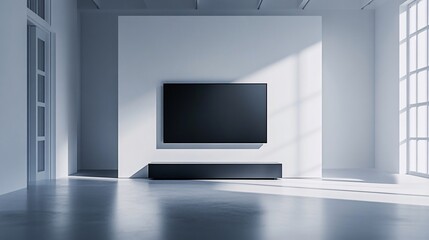 Fototapeta premium A high-end desktop monitor with narrow bezels and a black and silver design; displayed in an empty white space with no background