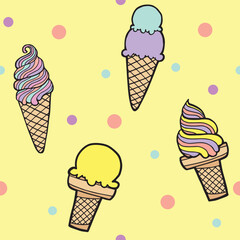 Ice cream lover seamless pattern - vector illustrator