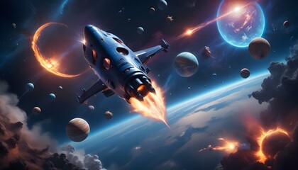 spaceship and space