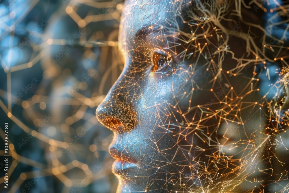 Aufkleber colorful abstract representation of neural connections illustrating brain activity in a scientific e
