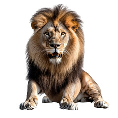 lion panthera leo isolated on transparent background cutout