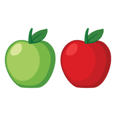 Red and green apples illustration vector