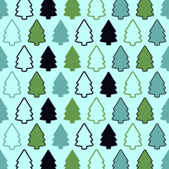 Fototapeta premium Abstract winter background with Christmas trees.