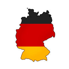 Obraz premium map of Germany, map shape as outline simplified rounded silhouette icon symbol, isolated