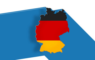 map of Germany, map shape as outline simplified rounded silhouette icon symbol, isolated