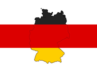 Obraz premium map of Germany, map shape as outline simplified rounded silhouette icon symbol, isolated