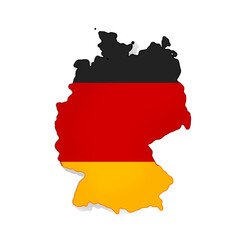 Fototapeta premium map of Germany, map shape as outline simplified rounded silhouette icon symbol, isolated