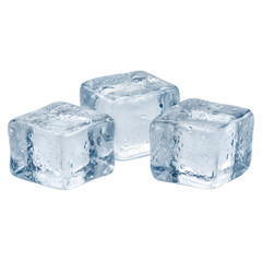 Obraz premium Stack of Transparent Ice Cubes isolate on transparent background cutout, PNG file, Cutout file