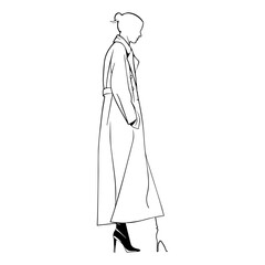 Modern Women Line Art Silhouette Vector