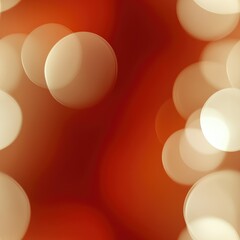 Seamless abstract background featuring soft glowing circles on a warm, rich red backdrop, creating a festive bokeh effect, perfect for holiday designs
