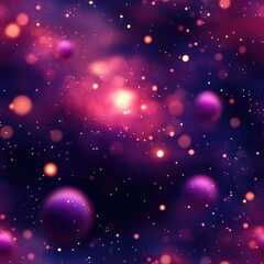 Seamless nebula galaxy background with planets and stars shining, creating a mesmerizing cosmic scene