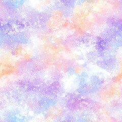 Seamless pastel galaxy background with watercolor texture, creating a dreamy and ethereal atmosphere