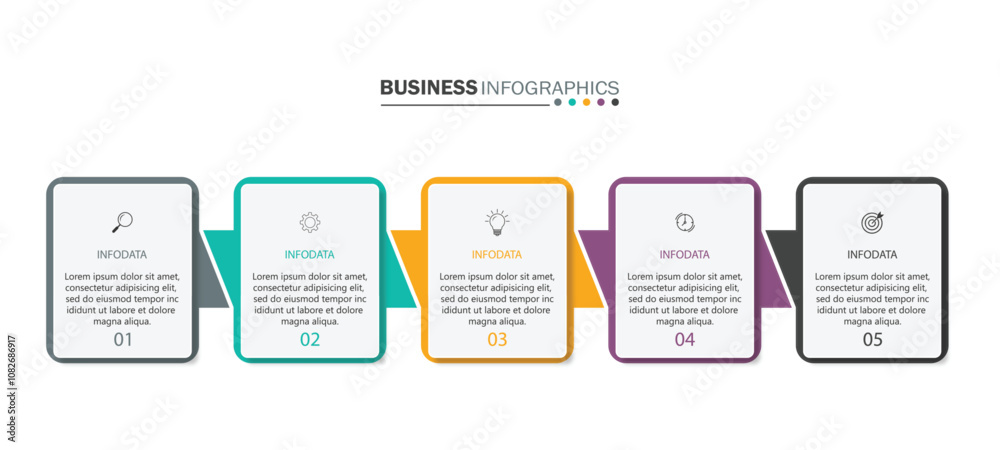 Poster business data visualization. process chart. abstract elements of graphs, diagrams with steps, option