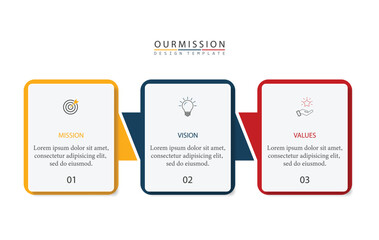 Obraz premium Mission, vision, values, graphic design template. eps 10 on white background