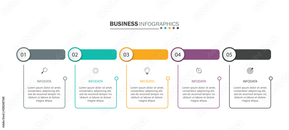 Poster business data visualization. process chart. abstract elements of graphs, diagrams with steps, option