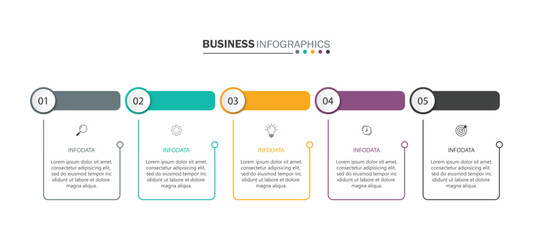 Business data visualization. Process chart. Abstract elements of graphs, diagrams with steps, options, sections or processes. Vector business template for presentations. Creative concept for infograph
