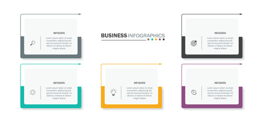 Business data visualization. Process chart. Abstract elements of graphs, diagrams with steps, options, sections or processes. Vector business template for presentations. Creative concept for infograph