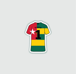 Get a sticker with a unique design of the Togo football jersey! A stylish and vibrant accessory for fans. Show your support for your favorite team!