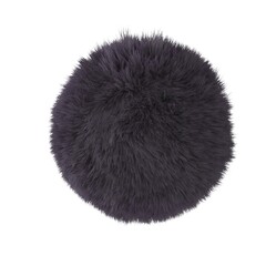 Close-up 3D render of a hairy fur ball with soft, fluffy texture on white background