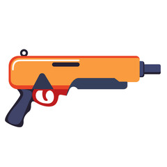 Futuristic gun vector illustration, modern sci fi gun cartoon, future laser weapons, space blaster gun clip art