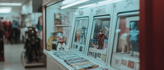 A vibrant display of retro arcade machines evokes nostalgia, boasting colorful graphics and a playful energy in a vintage environment.