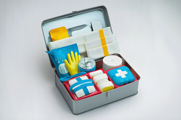 Hyperrealistic Open First Aid Kit Essentials